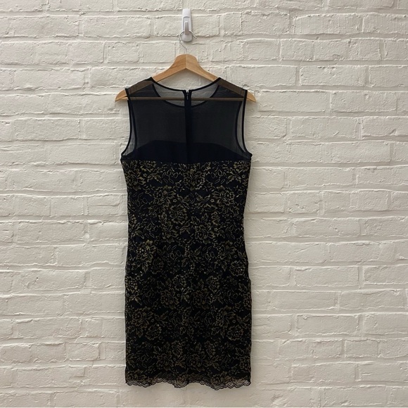 Diane von Furstenberg || Nisha Lace Mini Dress Black Gold 10 - Picture 4 of 11